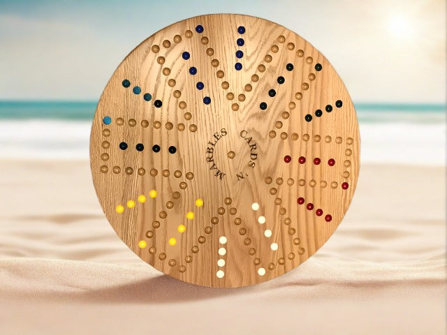 24" Oak 4&8 Player Cards 'N Marbles Game