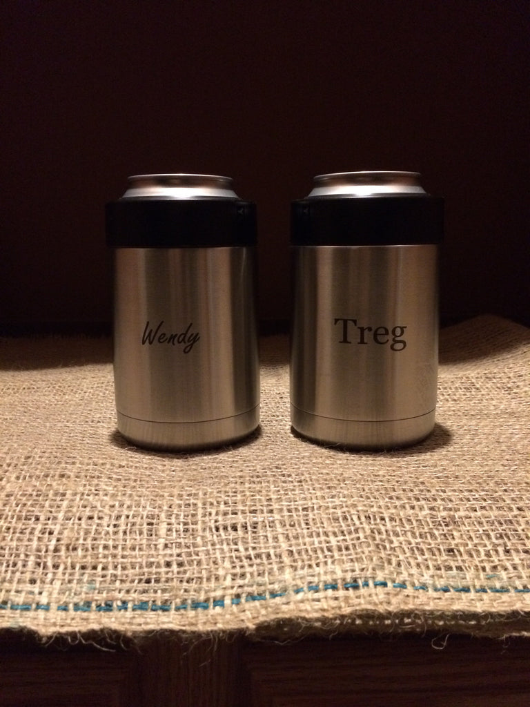Personalized Engraved Can Holder Metal Koozie Mountain 